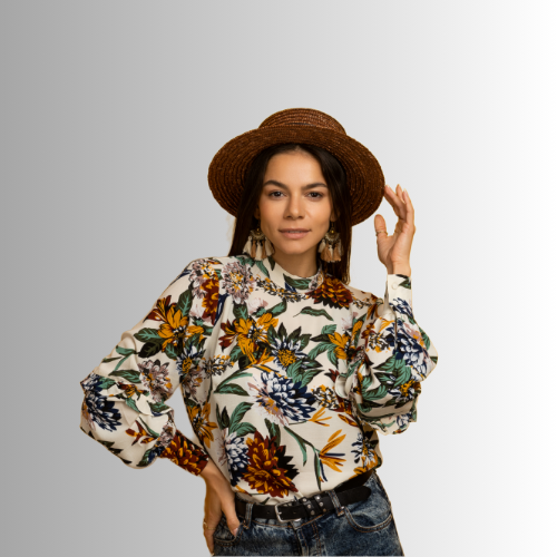 Blusa Feminina Floral Manga Longa Afofada: Estilo e Conforto
